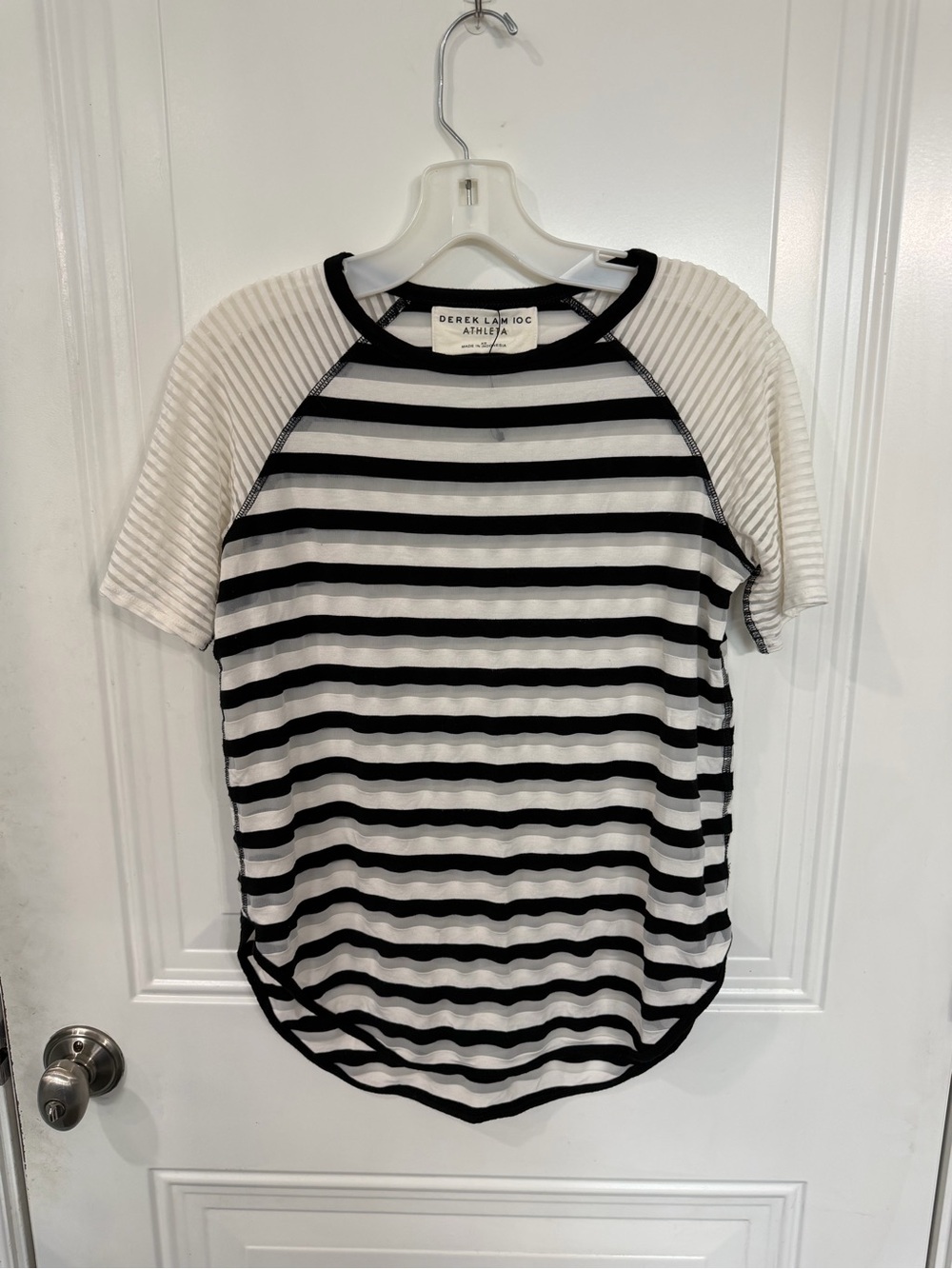 10 Crosby Derek Lam lululemon Black & White Striped Short Sleeve Top